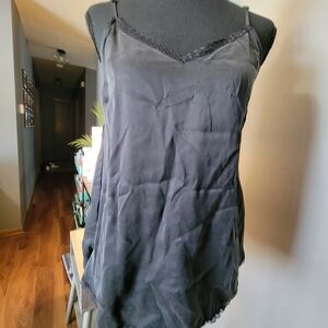 Anthropologie Chic Black Cami with Lace Detail
